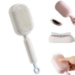 Retractable Air Cushion Massage Comb, Anti-Static Air Cushion Comb, Suitable for All Hair Types (White)