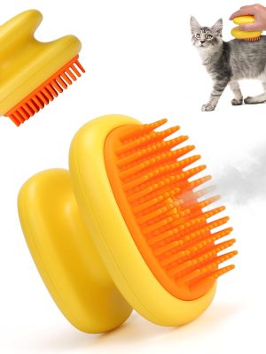 Cat Steam Brush, 3 in 1 Cat and Dog Grooming Brush for Shedding, Pet Hair Cleaning, Silicone Massage, Anti-Static Pet Spray Hair Removal Comb