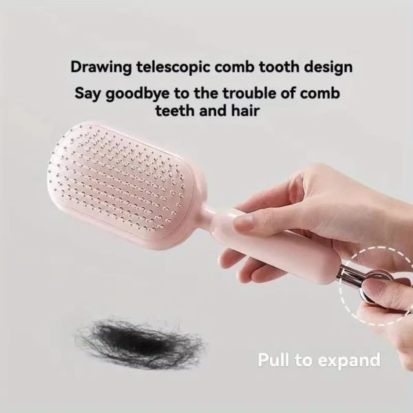 Retractable Air Cushion Massage Comb, Anti-Static Self-Cleaning Hair Comb, Suitable for All Hair Types