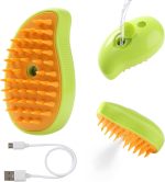 Steam Brush for Cats Shedding, 3 in 1 Steamy Water Pet Hair Removal Comb with Steamer,  Comb for Dog, Indoor Cat Spray Mist Grooming Defur Brush, , Steaming Cleaning Spa