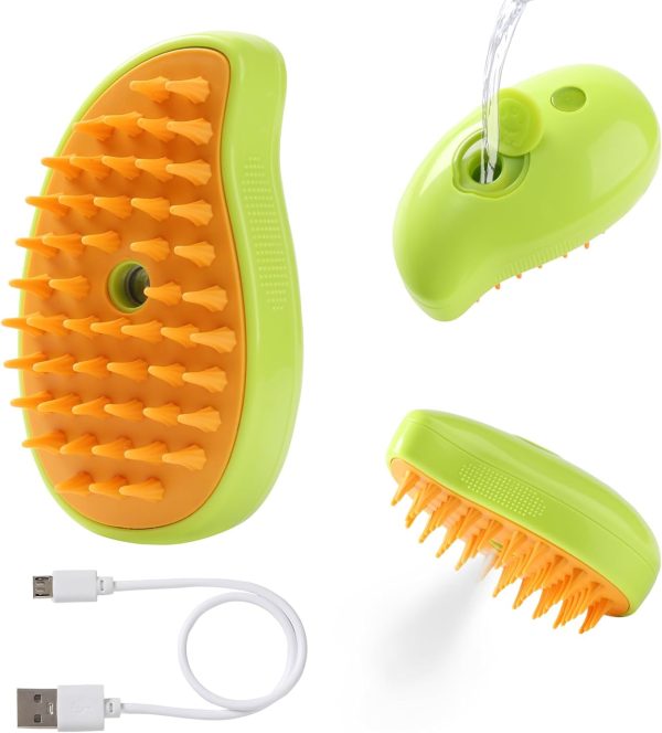Steam Brush for Cats Shedding, 3 in 1 Steamy Water Pet Hair Removal Comb with Steamer,  Comb for Dog, Indoor Cat Spray Mist Grooming Defur Brush, , Steaming Cleaning Spa