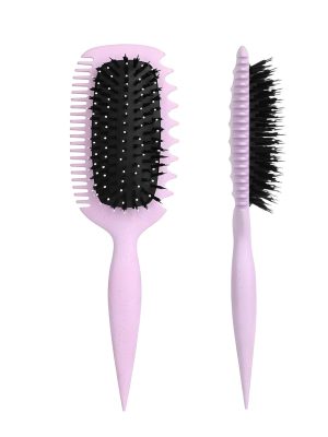 Three-in-One Hair Comb, Air Cushion Design, Ergonomic Handle, Wide Tooth Comb, Purple
