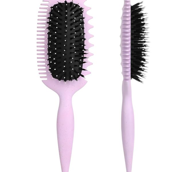 Three-in-One Hair Comb, Air Cushion Design, Ergonomic Handle, Wide Tooth Comb, Purple