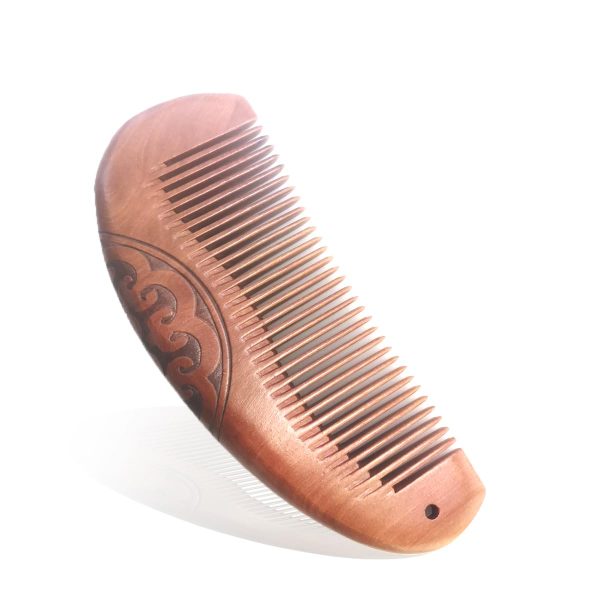 Anti-Static Peach Wood Fine Tooth Comb – Gently Massages the Scalp, Creates Smooth Styling