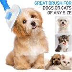 Pink Cat grooming brush, Pet hair brush with Massage Particles, Self Cleaning Dematting Comb for Dogs and Cats, Easy to Use, Ergonomic Handle Design