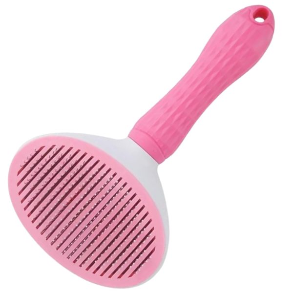 Cat Self Cleaning Brush, Pet Grooming Brush for Cats and Dogs, Easy Clean for Long or Short Haired Cats, Pink