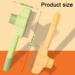 Pet Hair Removal Comb Flea Comb, 2 Pcs Cat De-shedding Combs with Release Button, Cat Grooming Brush with Safe Stainless-Steel Teeth for Long and Short Hair Cats, Cats Brush for Shedding