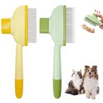 Flea Comb for Cats Dogs Brush for Shedding Pet Hair Removal Comb with Long & Short Stainless Steel Teeth for Deshedding