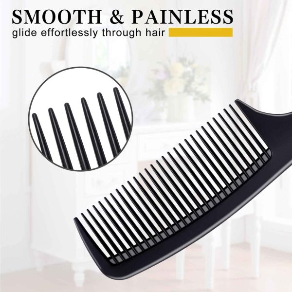 4-Piece Unisex Comb Set, High-Quality Black Carbon Fiber Hair Comb Set, Suitable for All Hair Types