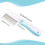 Professional Stainless Steel Grooming Comb for Dogs & Cats - Detangler for Long/Curly Hair, Removes Tough Mats, Knots & Tangles - Pain-Free Undercoat Deshedding Tool for DIY Pet Grooming