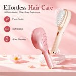 Air Cushion Massage Comb, Self-Cleaning Hair Comb, Anti-Static Detangling Comb