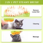 Steam Brush for Cats Shedding, 3 in 1 Steamy Water Pet Hair Removal Comb with Steamer,  Comb for Dog, Indoor Cat Spray Mist Grooming Defur Brush, , Steaming Cleaning Spa