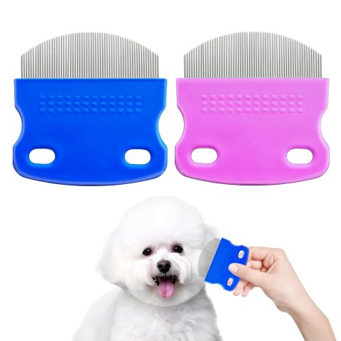 2 Pack Professional Eye Comb For Pets,Stainless Steel Tear Stain Remover For Cats & Dogs,Gentle Round-Head Grooming Tool,Precisely Removes Stains, Dirt And Debris From The Eye Area