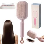 Retractable Air Cushion Massage Comb, Anti-Static Self-Cleaning Hair Comb, Suitable for All Hair Types