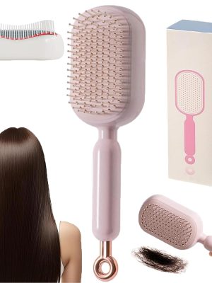 Retractable Air Cushion Massage Comb, Anti-Static Self-Cleaning Hair Comb, Suitable for All Hair Types