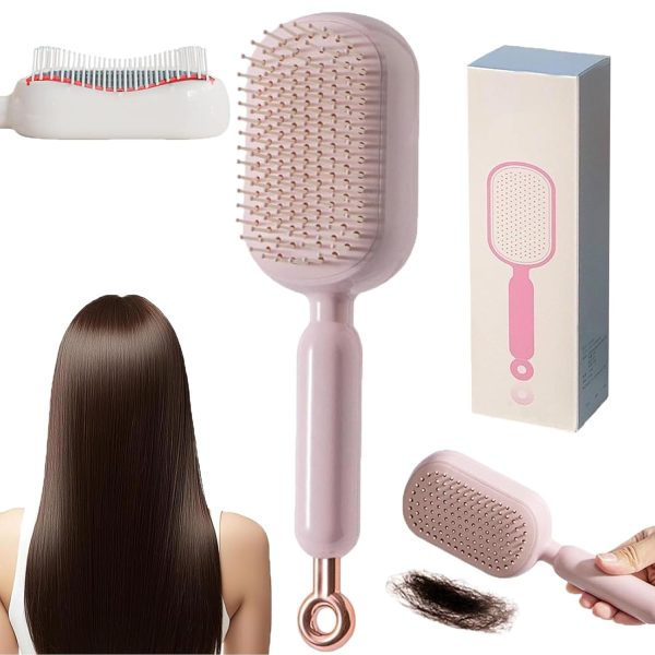 Retractable Air Cushion Massage Comb, Anti-Static Self-Cleaning Hair Comb, Suitable for All Hair Types