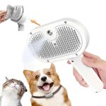 3-in-1 Cat Steam Brush – Pet Grooming & Shedding Comb with Gentle Steam Spray, One-Click Hair Release, Steam Pet Brush for Long & Short Hair Cats & Dogs (White)