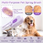 Cat Steam Brush, 3 in 1 Pet Comb for Massage, Cleaning, Shedding and Combing, Electric Mist to Prevent Flyaways for Home, Dogs and Cat Lovers - Purple