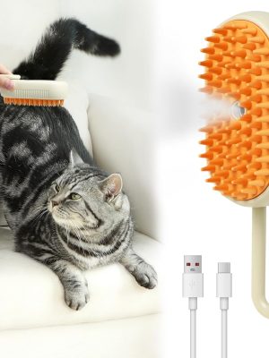 Pet Steam Brush for Cat - Cat Steam Brushes for Indoor Cats Shedding, Rechargeable Steaming Brush for Dogs, Dog Mist Water Steamer, Pet Spray Hair Removal Comb for Massage Grooming