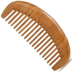 Women's Wooden Comb, Wide Tooth Comb, Suitable for Wavy Hair - Green Sandalwood