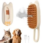 4 in 1 Cat Steam Brush for Shedding,Rechargeable Steam Brush for Cats and Dogs，Anti-Static, Massage, Cleaning, Shedding & Combing All In One for Grooming Multi-functional Pet Brushes