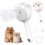 Steam Cat Brush, 6-in-1 Dog Brush  Defur Comb, Steamy Skin Friendly Deshedding Grooming Tool, Suitable for Shedding & Haired Pets, Pet Supplies Accessories,White
