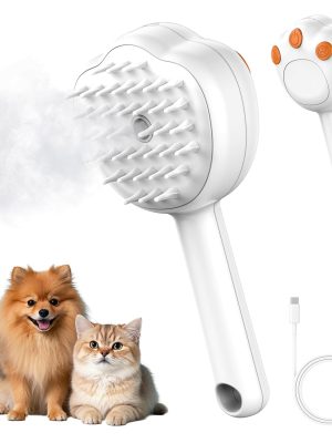 Steam Cat Brush, 6-in-1 Dog Brush  Defur Comb, Steamy Skin Friendly Deshedding Grooming Tool, Suitable for Shedding & Haired Pets, Pet Supplies Accessories,White