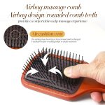 Air Cushion Comb, Scalp Massage Hair Care Comb, Wooden Handle Hair Brush, Unisex