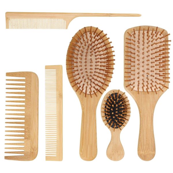 Bamboo Hair Comb, Enhances Shine, Massages Scalp, Improves Detangling